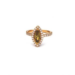 18 Karat Rose Gold Ring with 1.01 Carat “Chocolate” Natural Diamond