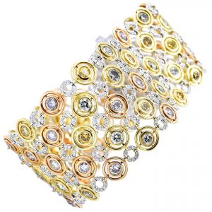 Multi-Color Natural Diamond Link Bracelet