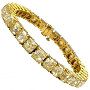 47.13 Carat Yellow Diamond Tennis Bracelet in 18K
