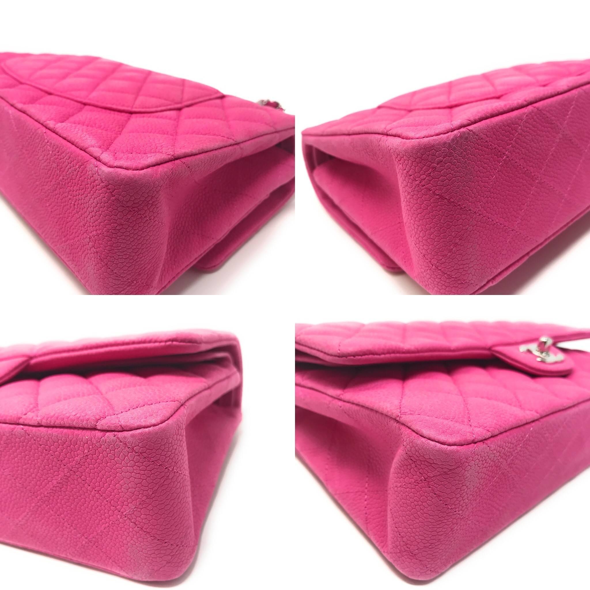 CHANEL, Bags, Chanel Double Flap Hot Pink Matte Caviar Leather