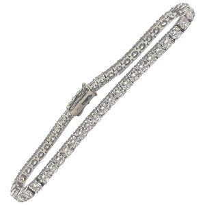 7.65 carats Diamond Tennis Bracelet in 18 Karat White Gold