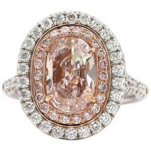 GIA Certified 1.90 Carat Cushion Cut Light Pink Diamond Ring