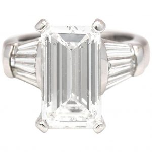 GIA Certified 5.02 Carat Emerald Cut Diamond Ring