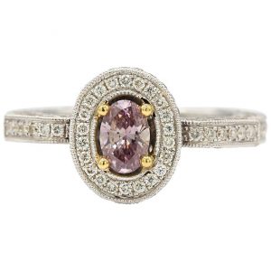 GIA Certified 0.38 Carat Purple Diamonds Engagement Ring