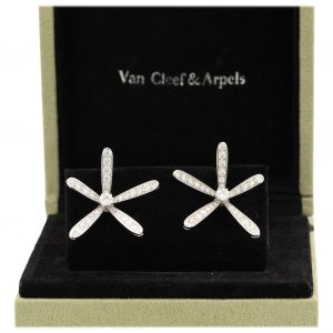 Van Cleef & Arpels Caresse D’Eole White Gold and Diamond Earrings