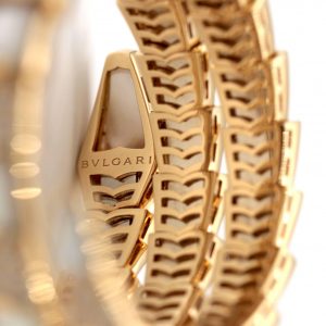 Bvlgari Serpenti one-coil 18K with Pave Diamonds and Mother of Pearl Bracelet