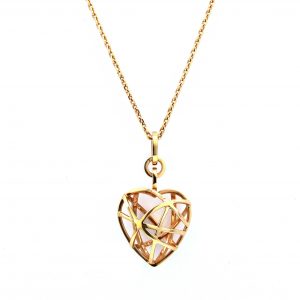 Chopard 18 Karat Rose Gold Guli Heart Pendant with Chain Necklace