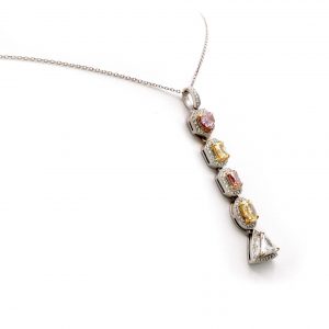 Multicolored Diamonds in 18 Karat Pendant or Necklace