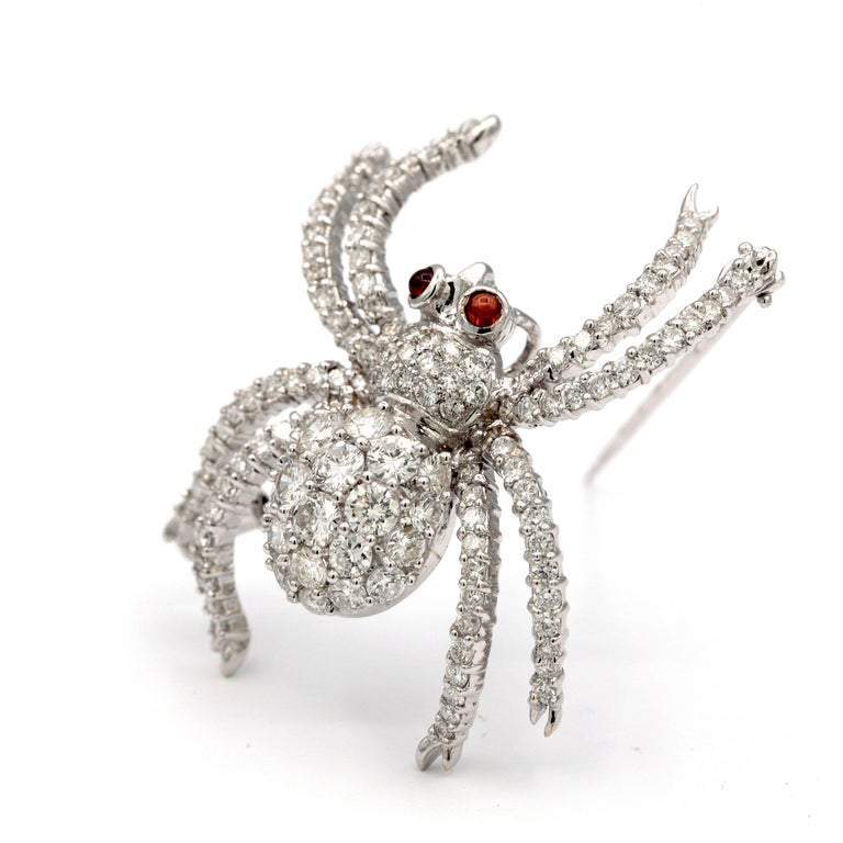 Diamond Spider Brooch