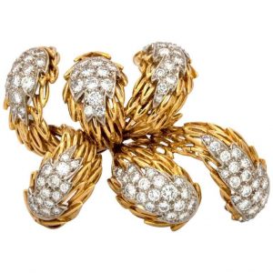 18 Karat Gold Tiffany & Co. Brooch or Pin with over 8 Carat Diamonds