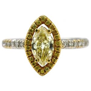 18 Karat GIA Certified Yellow Diamond Ring