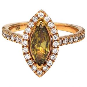 18 Karat Rose Gold Ring with 1.01 Carat “Chocolate” Natural Diamond