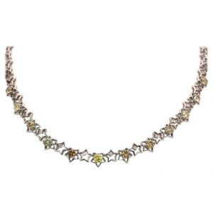 18 Karat Multi-Color Diamond Necklace