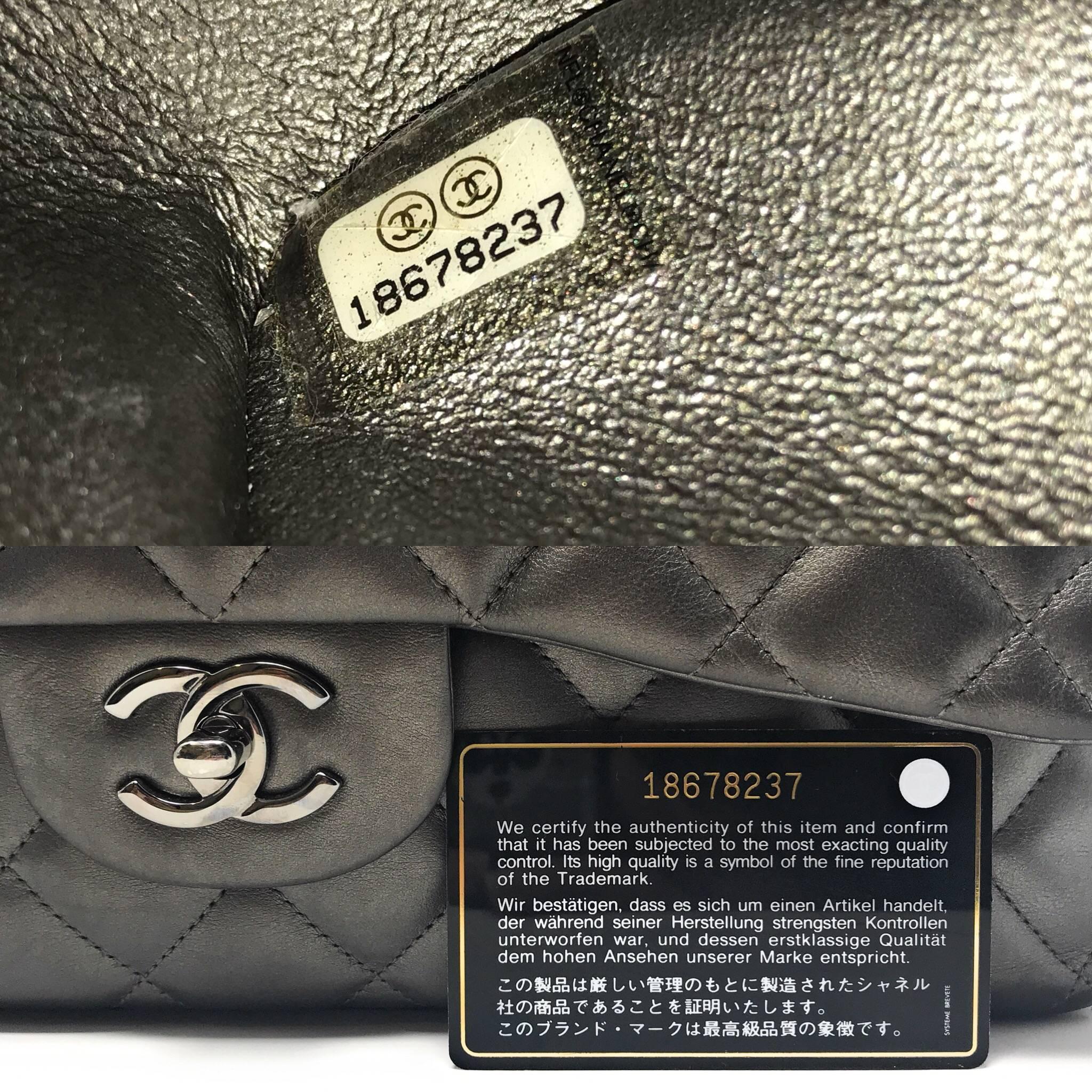 Chanel Double Flap Jumbo Gunmetal Grey Upper-Luxury
