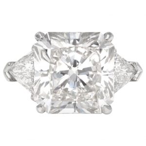GIA Certified 7.71 Carat K VVS2 Radiant Cut Diamond Ring