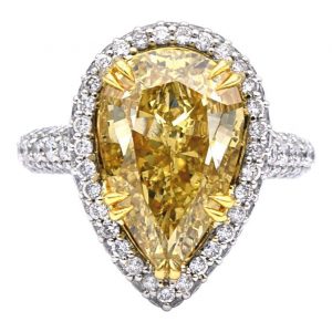 GIA Certified 4.14 Carat Yellow Diamond Ring
