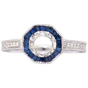 GIA Certified Old European Diamond in Art Deco Style Engagement Ring