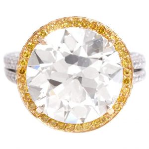 8.22 Carat Old European Cut Diamond Engagement Ring