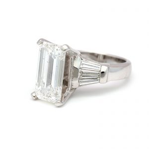 GIA Certified 5.02 Carat Emerald Cut Diamond Ring