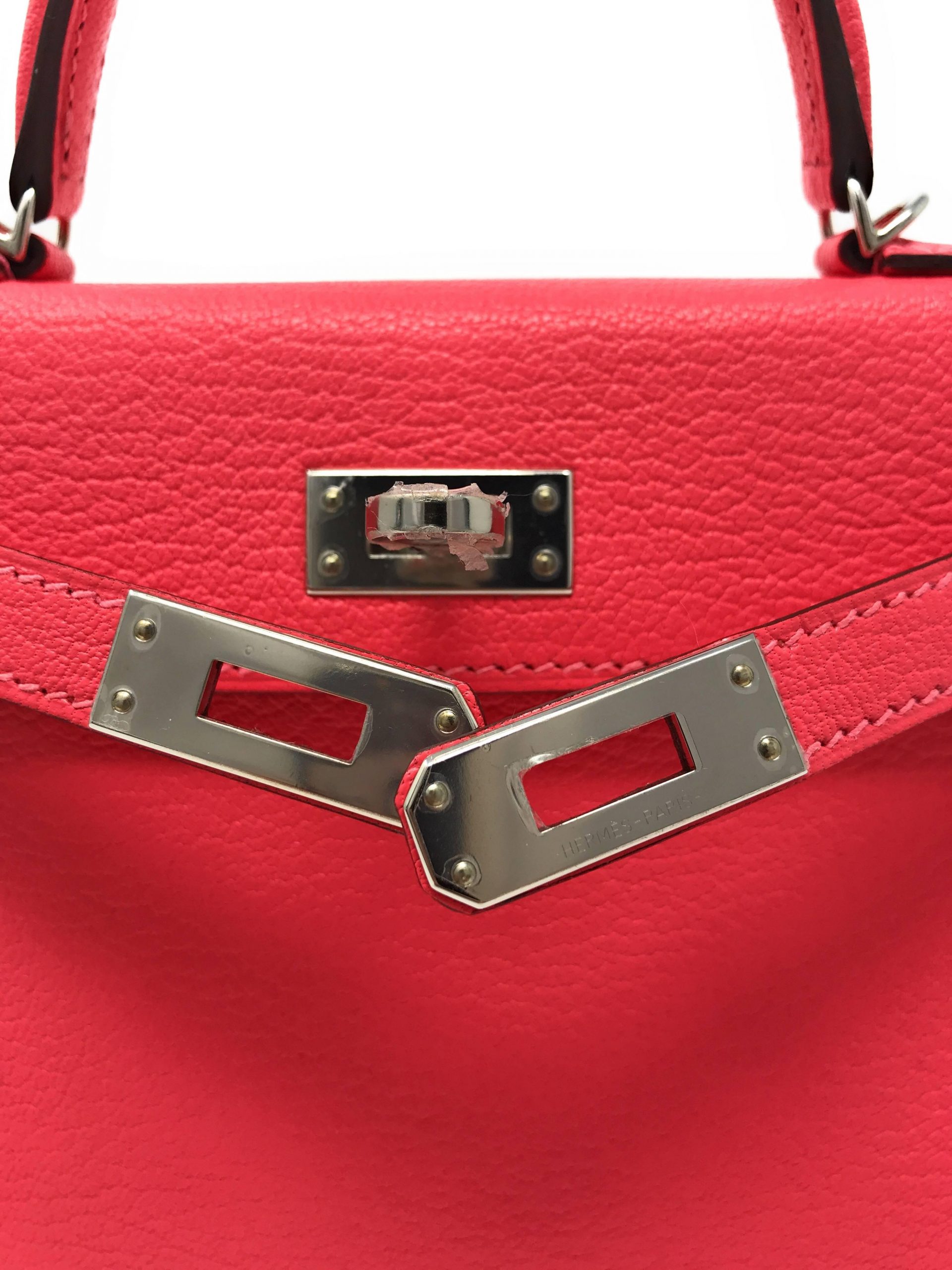 A ROUGE TOMATE EPSOM LEATHER MINI KELLY 20 II WITH GOLD HARDWARE