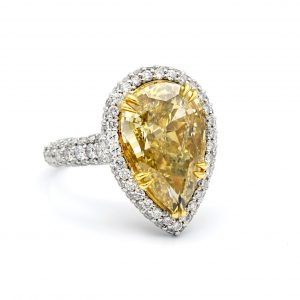 GIA Certified 4.14 Carat Yellow Diamond Ring