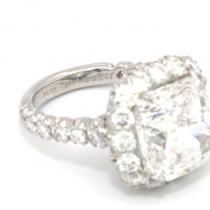 GIA Certified 10.03 Carat Cushion Cut F/SI1 Diamond Engagement Platinum Ring