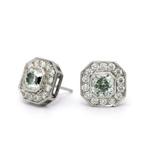 GIA Certified 2.00 Carat Natural Green Diamond Earrings