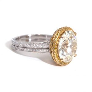 8.22 Carat Old European Cut Diamond Engagement Ring
