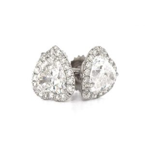 GIA Certified 2.02 Carat Heart Shape Diamond Earrings