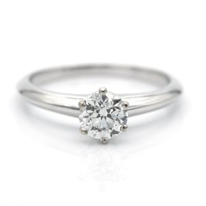 Tiffany & Co. Round Brilliant Platinum Engagement Ring Gia certified 0.77 Cts