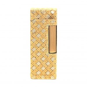 Alfred Dunhill 18k Yellow White Gold Weave Lighter