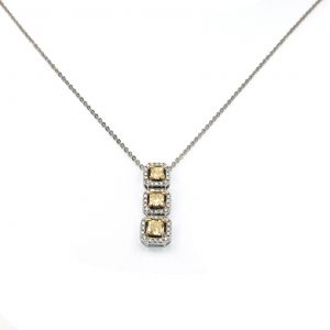 18 Karat Gold Canary Yellow Diamond Pendant Necklace