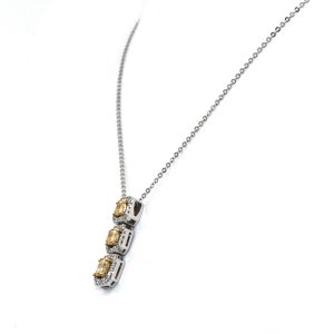 18 Karat Gold Canary Yellow Diamond Pendant Necklace