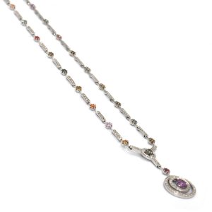 Diamond and Color Sapphire Necklace