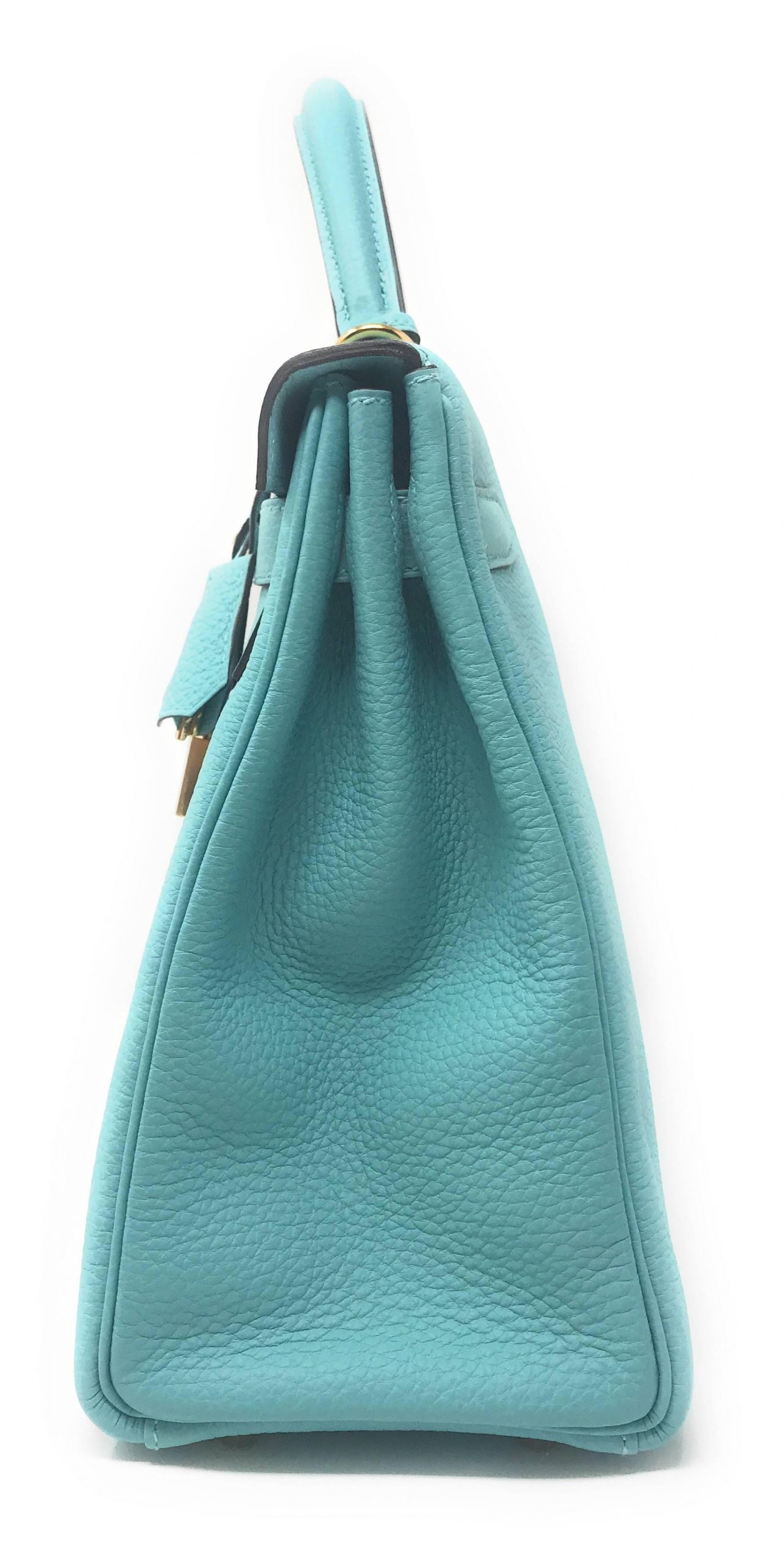 Hermes Kelly 32cm Blue Atoll Bag - Upper-Luxury