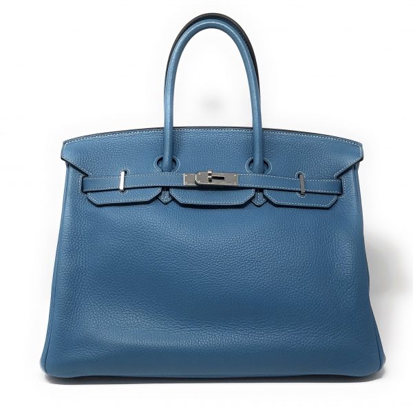 Hermes Birkin 35CM Blue Jean Togo  - The Jewels of Beverly Hills