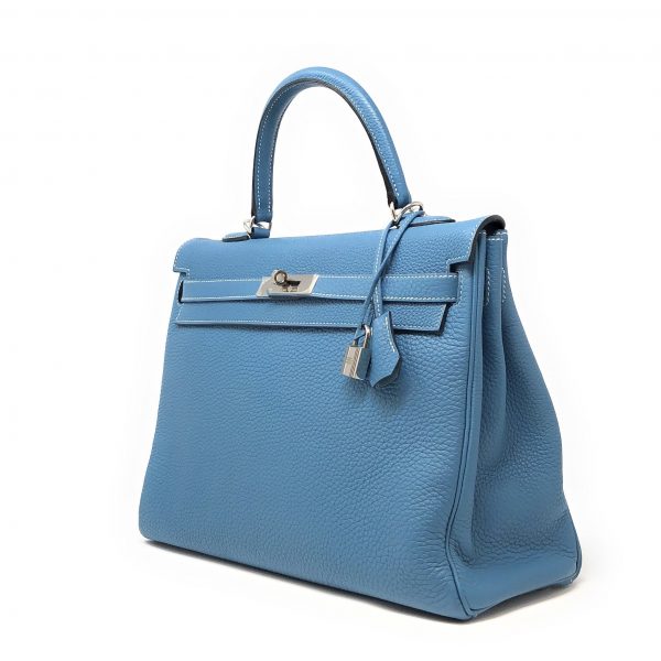 Hermes Kelly 35CM Blue Jean Togo  - The Jewels of Beverly Hills