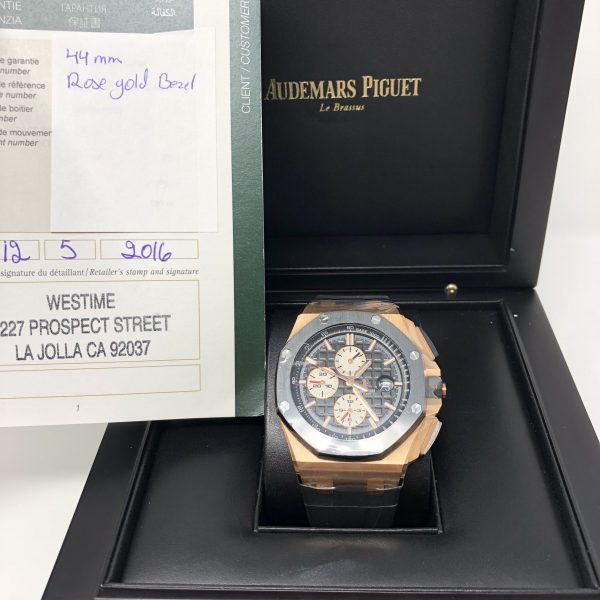 Audemars Piguet ROYAL OAK OFFSHORE ROSE GOLD CERAMIC 26401RO.OO.A002CA.01 - The Jewels of Beverly Hills