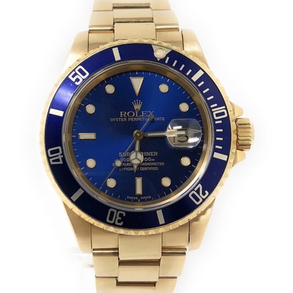 ROLEX SUBMARINER YELLOW GOLD 116618 BL - The Jewels of Beverly Hills