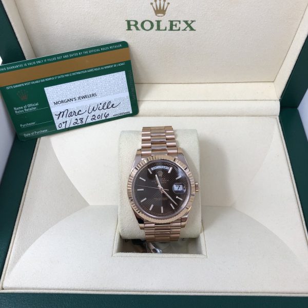 ROLEX DAYDATE ROSE GOLD PRESIDENT 228235 chomp - The Jewels of Beverly Hills