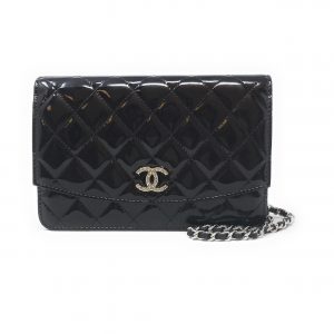 CHANEL BLACK WALLET ON CHAIN