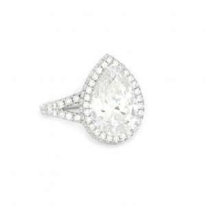 6.01 Carat Pear Shape Diamond Ring GIA