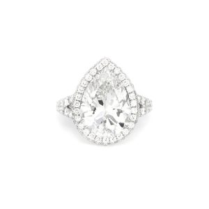 6.01 Carat Pear Shape Diamond Ring GIA