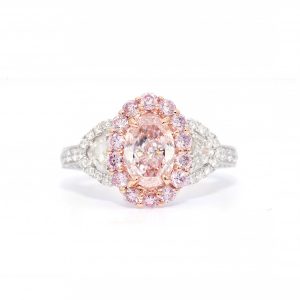 GIA Certified 1.04 Oval Light Pink Natural Diamond Ring