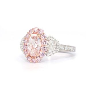 GIA Certified 1.04 Oval Light Pink Natural Diamond Ring