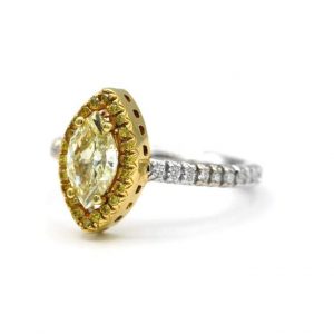 18 Karat GIA Certified Yellow Diamond Ring