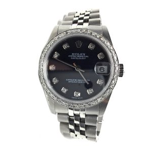 Rolex Datejust Lady 31mm Black Diamond Dial bezel Stainless Steel Jubilee Bracelet