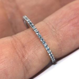 Tiffany & Co. Blue Sapphire Platinum Eternity Band Ring Size: 6.5
