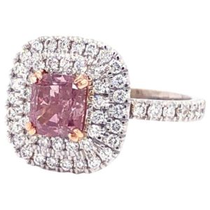 GIA Certified Natural Fancy Intense Purple Pink 1.01 Carat Diamond Ring