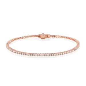 Tennis Bracelet 3.24 carat Diamond Illusion Set on 14k Rose Gold
